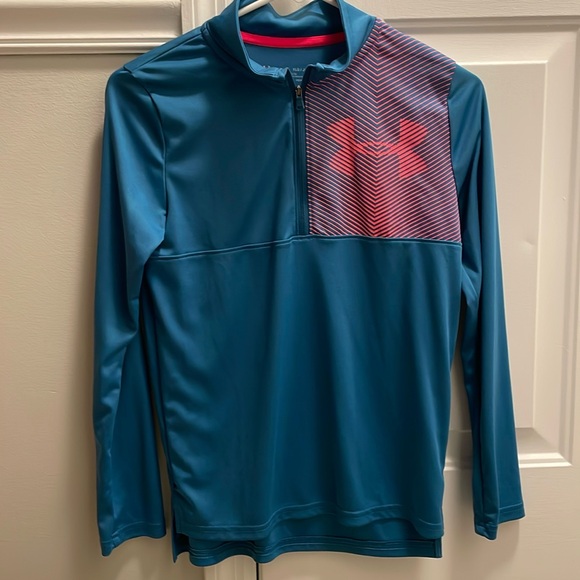 Half Zip Blue Boys Long Sleeve - Picture 1 of 3